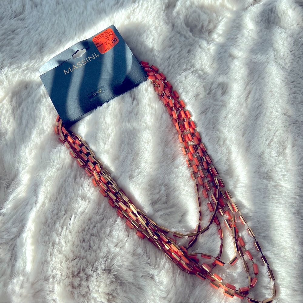 MASSINI Coral Statement Necklace